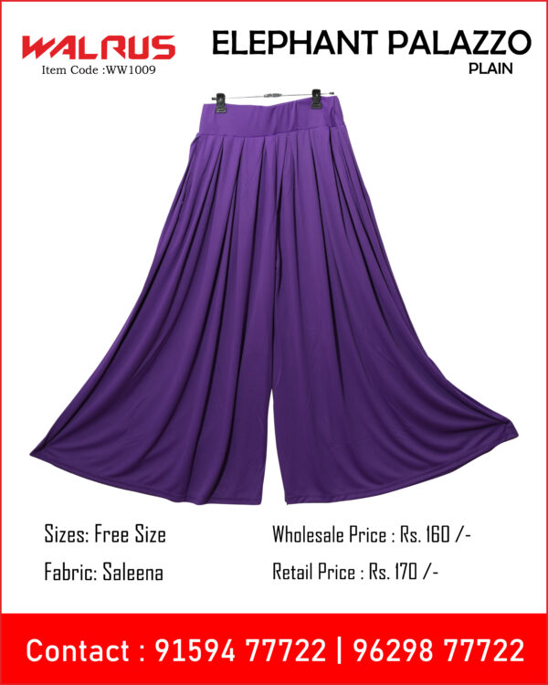 Plain Elephant Palazzo (Free Size)