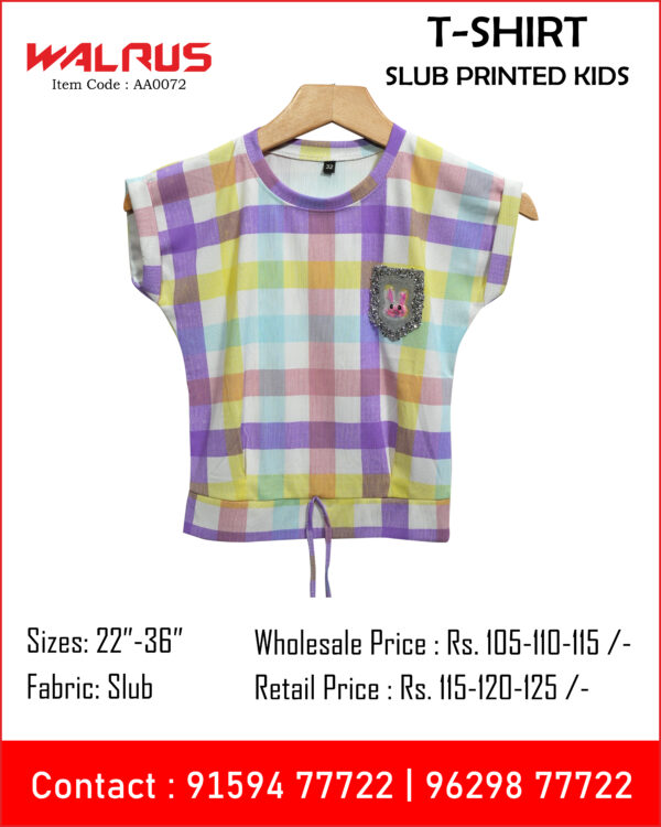 Kids Slub Printed T Shirt