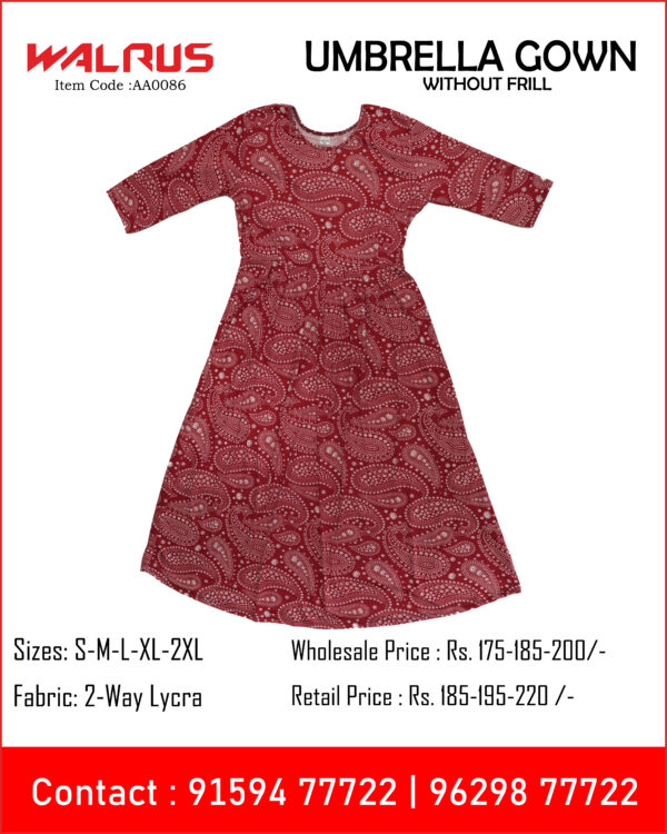 Umbrella Gown Without Frill