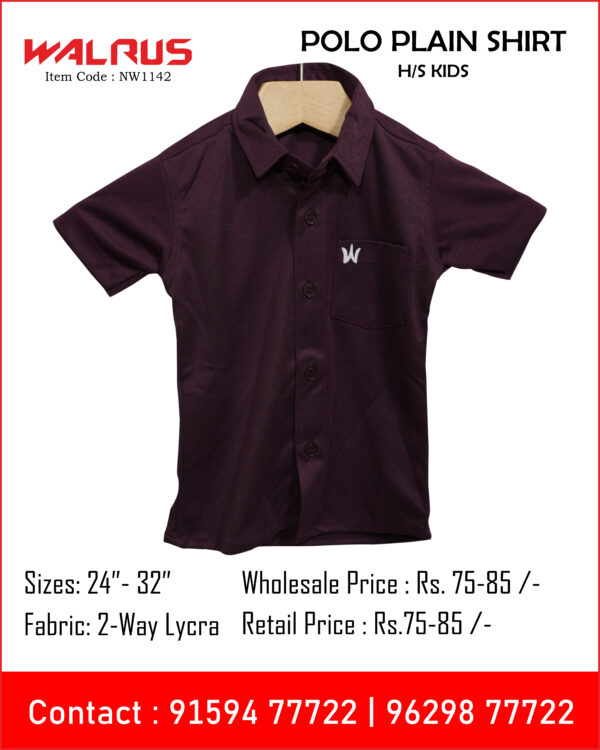 Kids Polo Plain Half Sleeve Shirt